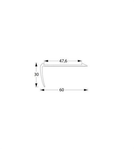 Billede af Trappeforkant 60x30mm MAT